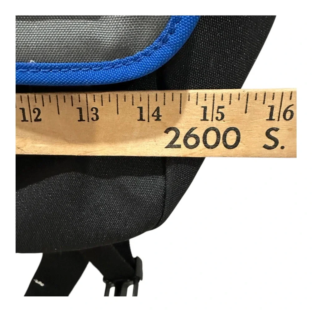 Fossil Travis Gray Black Messenger Bag w Blue Trim Shoulder Bags Work‎ School
